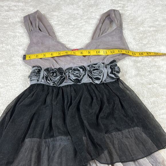 Dislay Paris flirty chiffon smocked back ruffled cocktail party dress, small - Picture 5 of 8